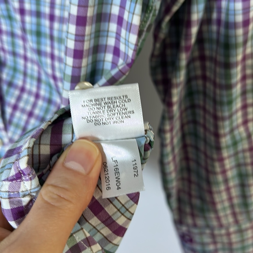 Peter Millar Womens Tab Roll Sleeve Performance Plaid Button Up Shirt XL - Picture 6 of 8